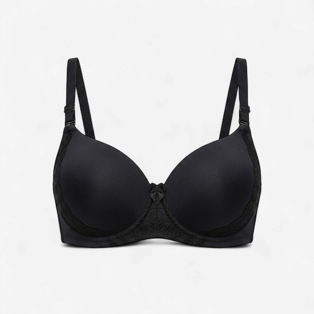 Zero Sleek Semi Padded Netted bra | Black