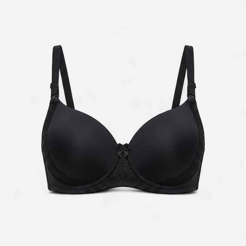 Zero Sleek Semi Padded Netted bra | Black