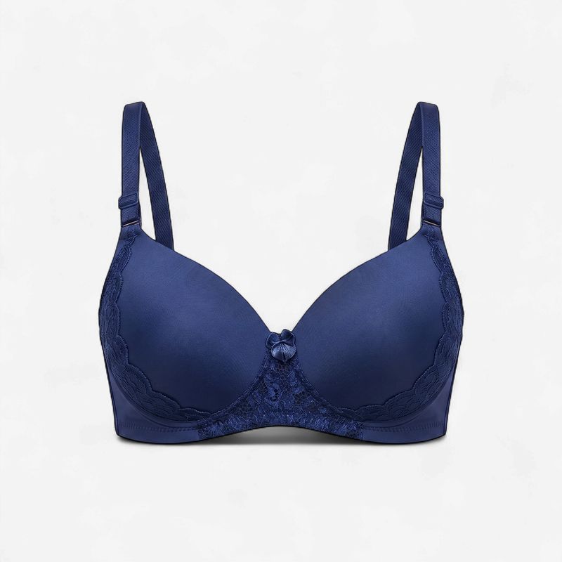Zero Sleek Semi Padded Netted Bra | Royal Blue