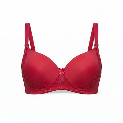 Zero Sleek Semi Padded Netted Bra | Rose Pink