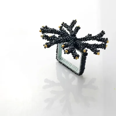 Black Beaded Coral Napkin Rings