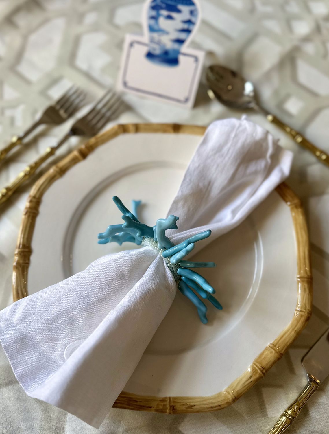 Blue Coral Napkin Ring