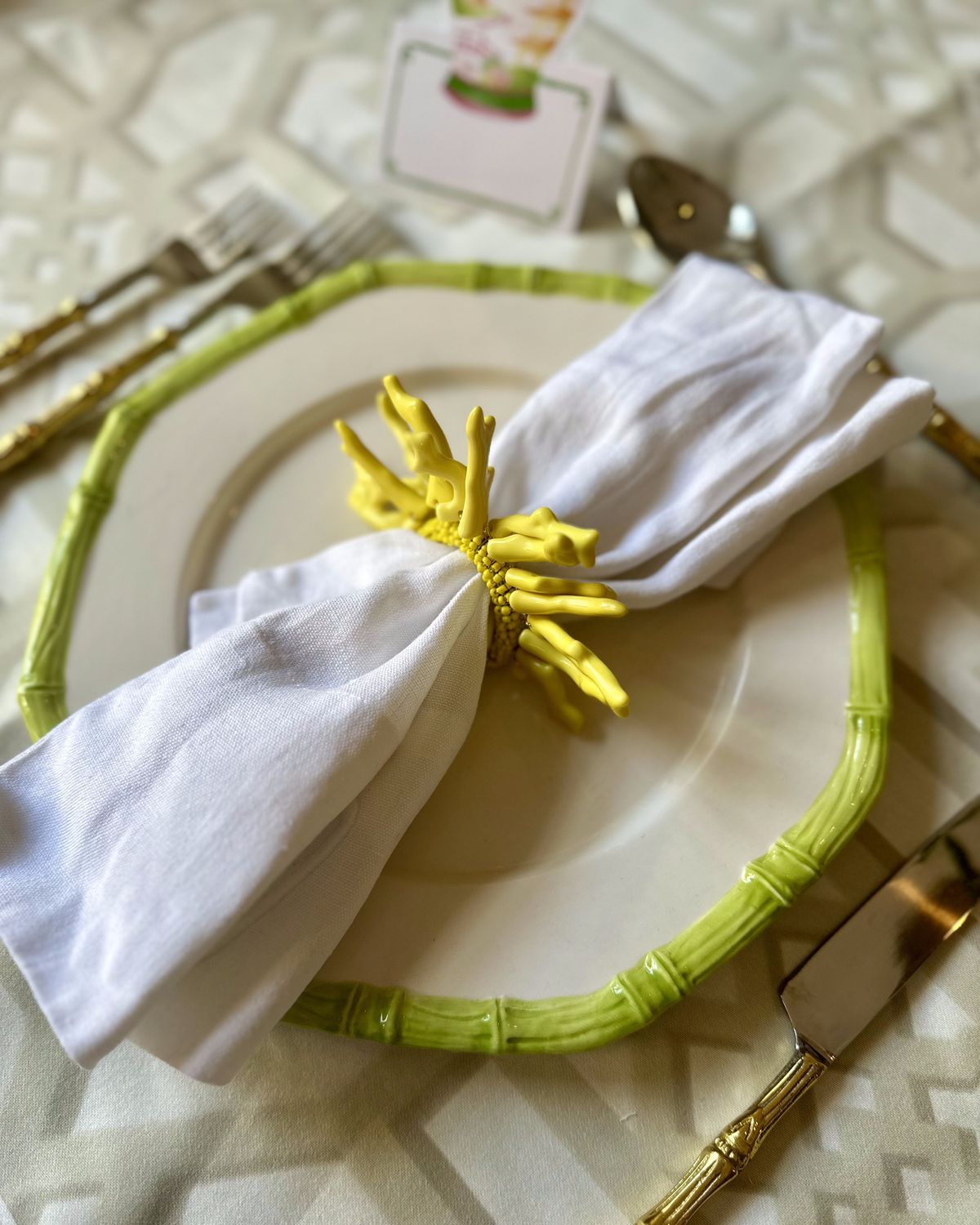 Yellow Coral Napkin Ring