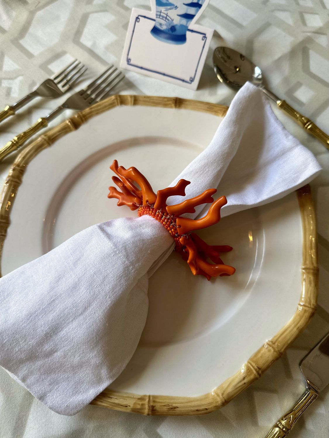 Orange Coral Napkin Ring