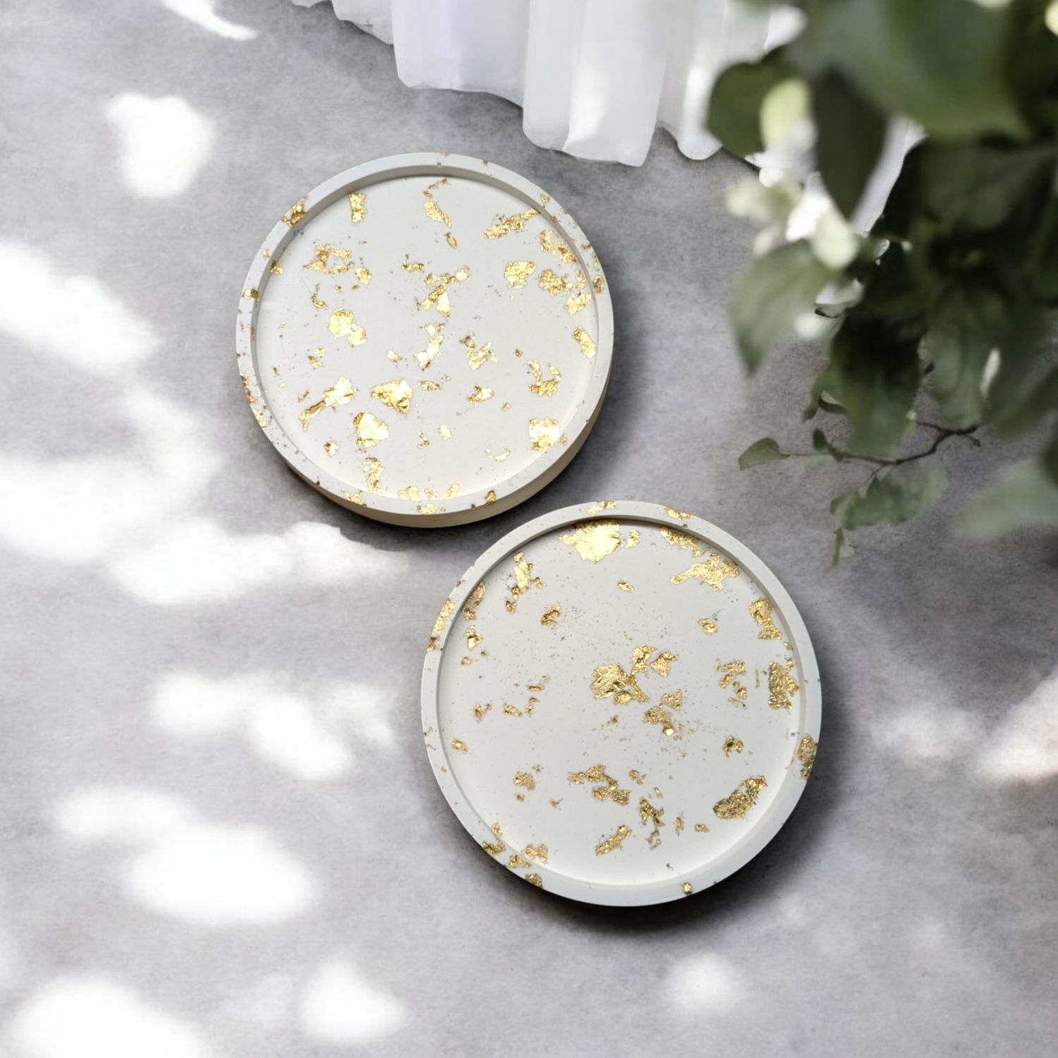 Gold Foil Jesmonite Coaster