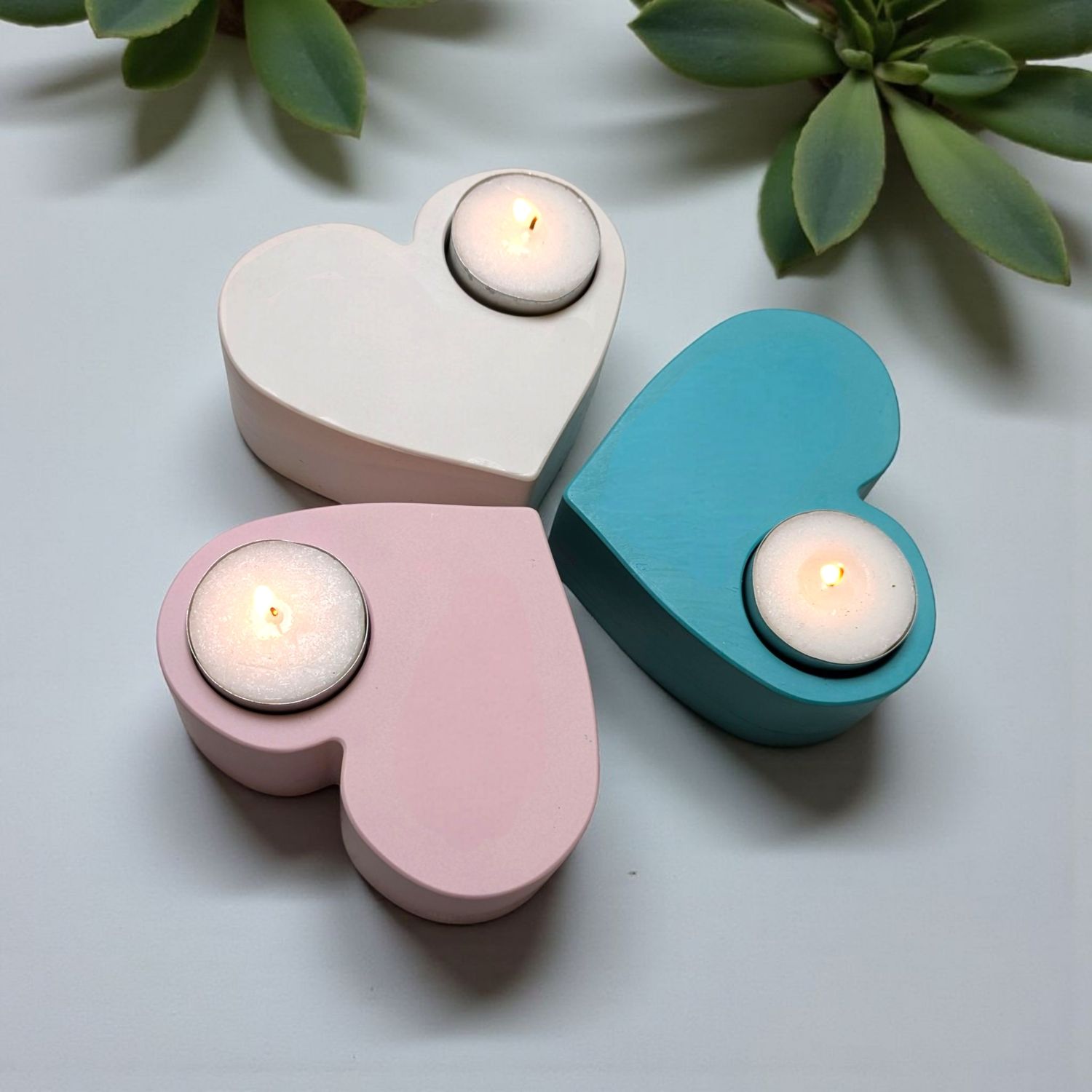 Heart Shaped Design Tea Light Candle Holder