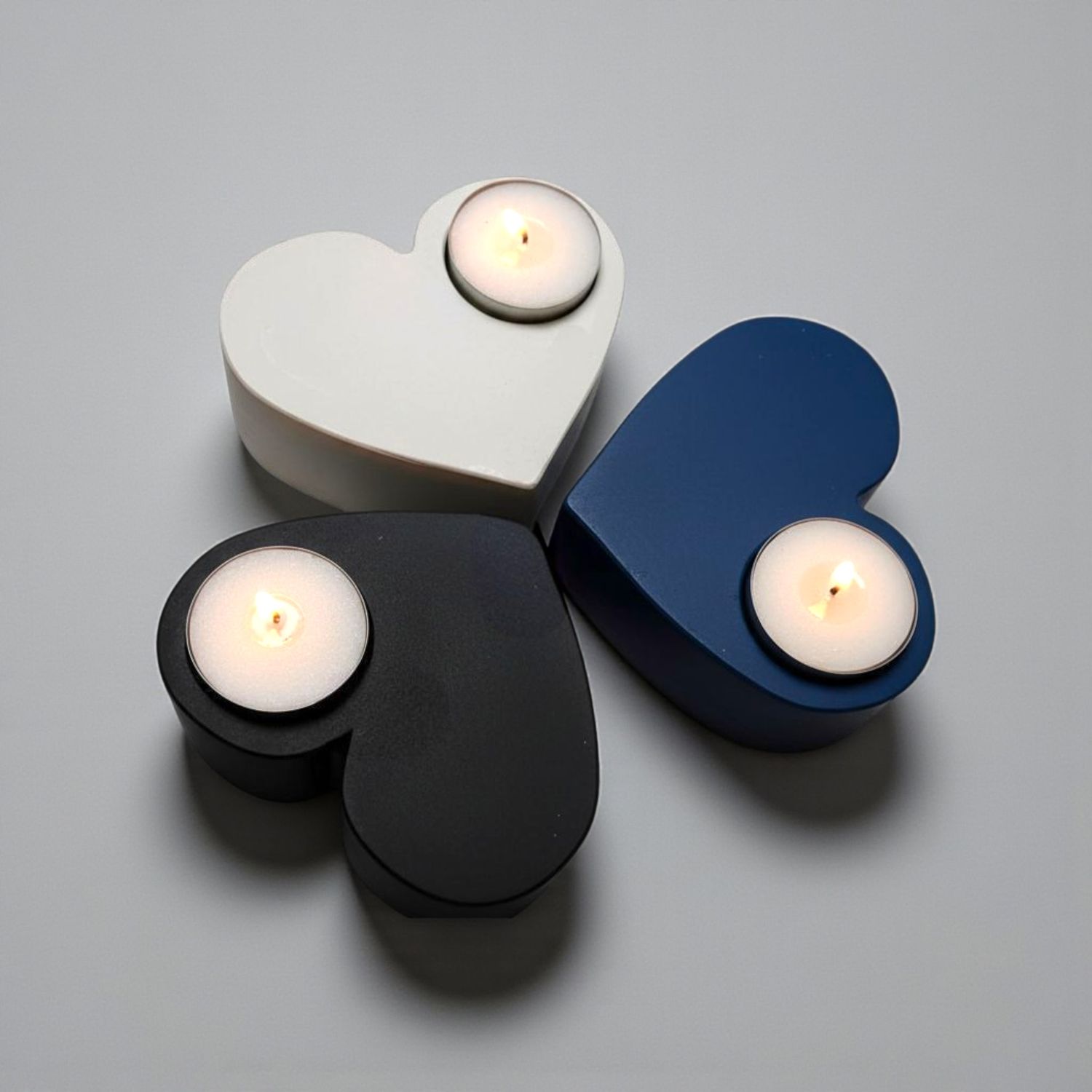 Heart Shaped Jesmonite Tea Light Candle Holder