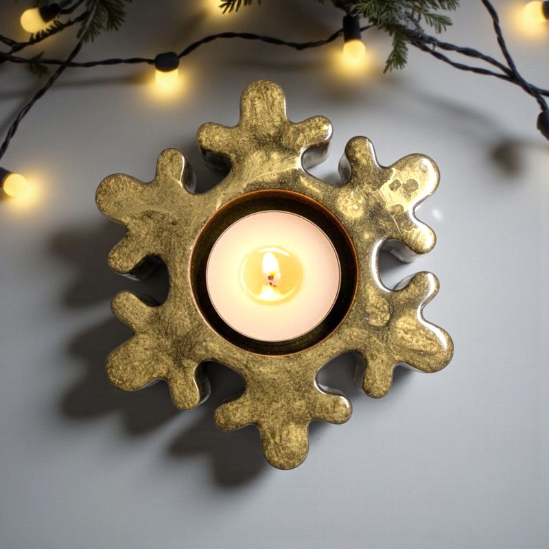 Resin Snowflake Tea Light Holder