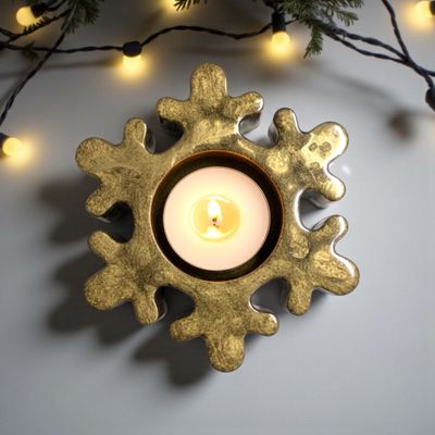 Resin Snowflake Tea Light Holder