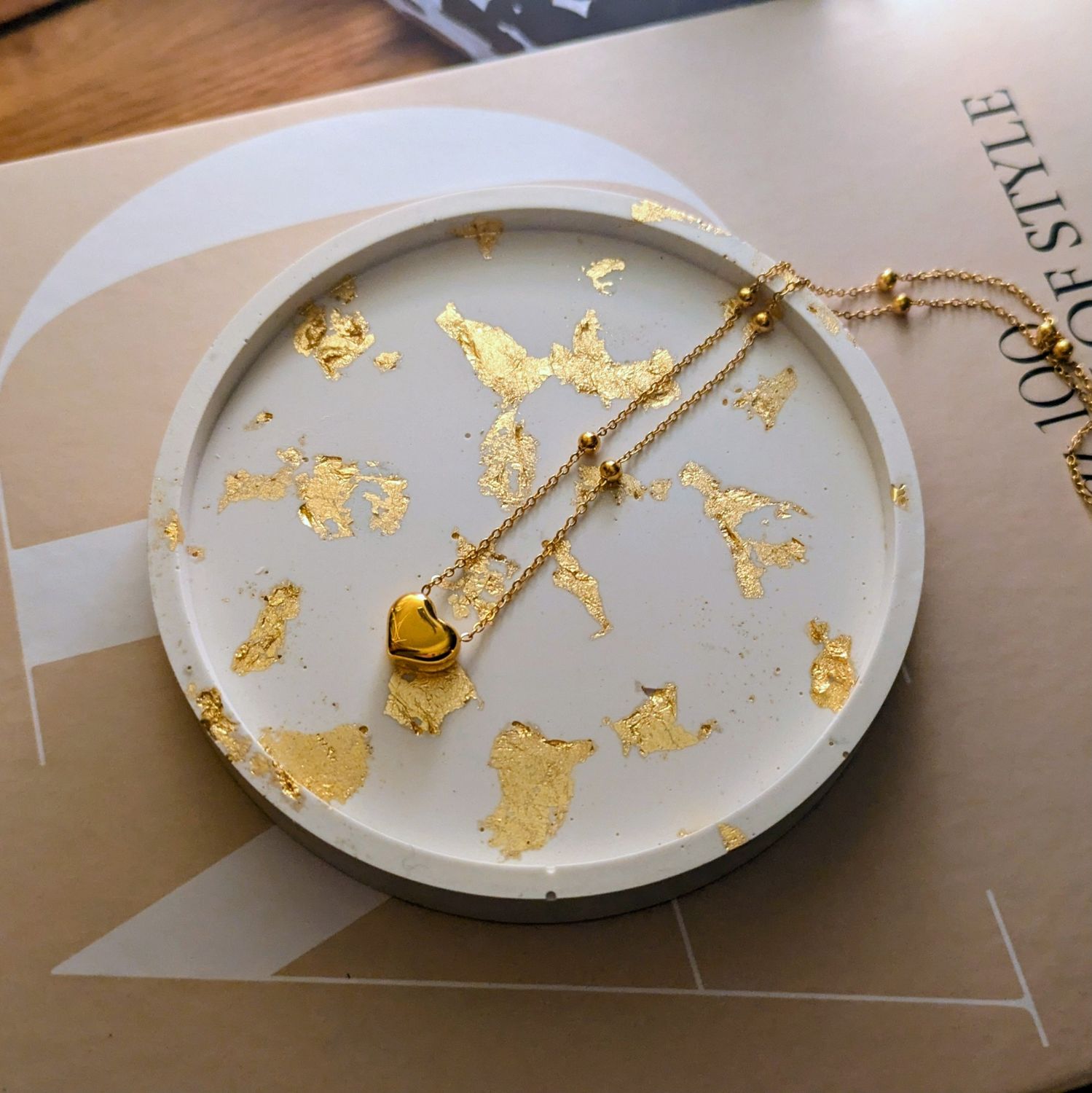 Gold Foil Jesmonite Coaster