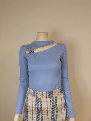 cut-out top lichtblauw