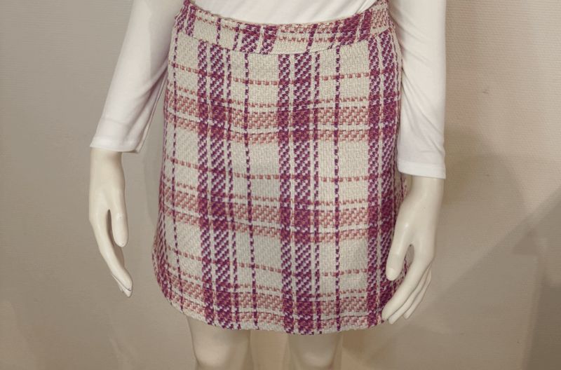 roze met paars accenten geruite rok