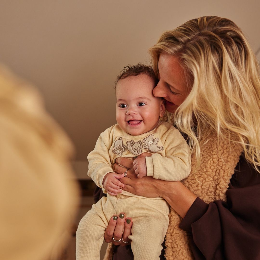 Dirkje meisjes baby set off white beertjes 100% katoen