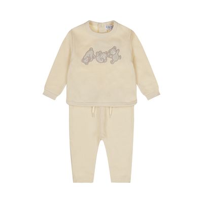Dirkje meisjes baby set off white beertjes 100% katoen