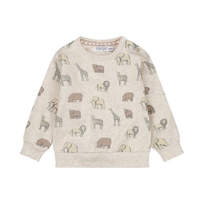 Dirkje jongens sweater loose fit pebble wilde dieren