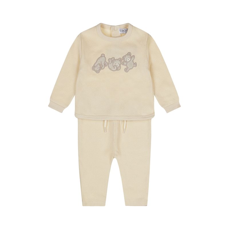 Dirkje meisjes baby set off white beertjes 100% katoen