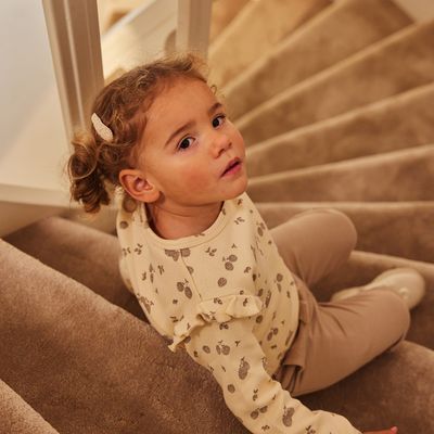 Dirkje meisjes joggingbroek taupe strik