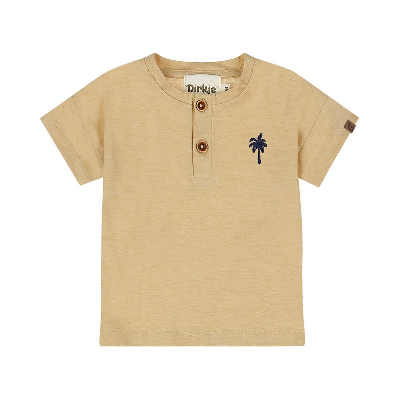 Dirkje jongens T-shirt camel knoopjes