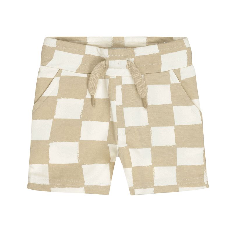 Dirkje jongens jogging shorts off white zand geblok