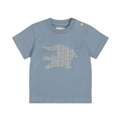 Dirkje jongens T-shirt blauw krokodil