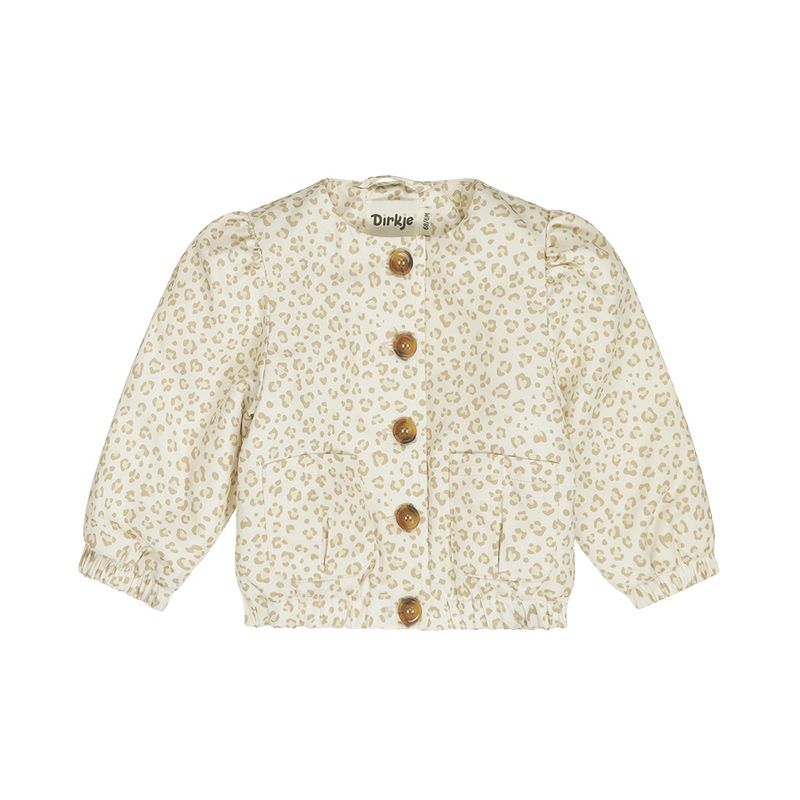 Dirkje meisjes zomerjas off white panterprint waterafstotend