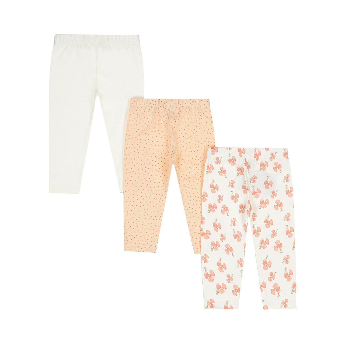 Dirkje meisjes set leggings off white perzikoranje bloem
