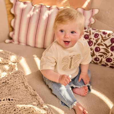 Dirkje meisjes flared jeans lichtblauw