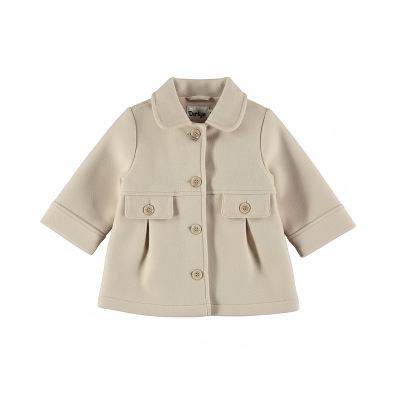 Dirkje Meisjes Winterjas Mantel - Castle Wall (Off-White/Ecru)