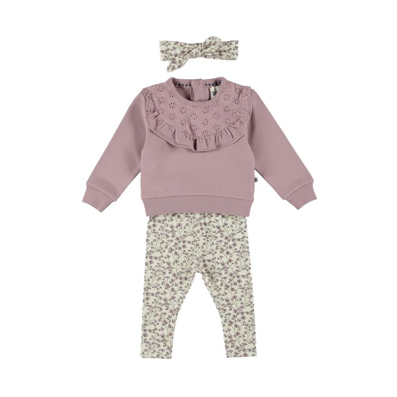 Dirkje meisjes set paars sweater legging haarband