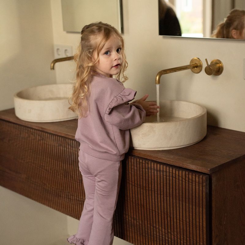 Dirkje meisjes broek paars flared ruffles