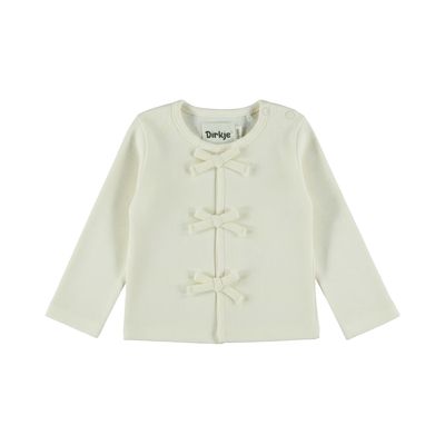 Dirkje meisjes longsleeve off white strikjes rib