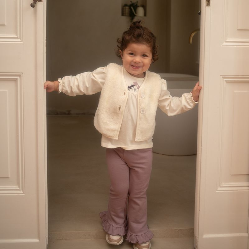 Dirkje Meisjes Shirt Lange Mouw - Antique White
