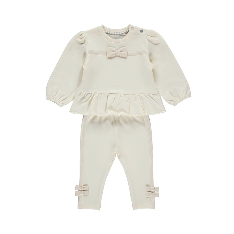 Dirkje meisjes set off white sweater broek strikjes