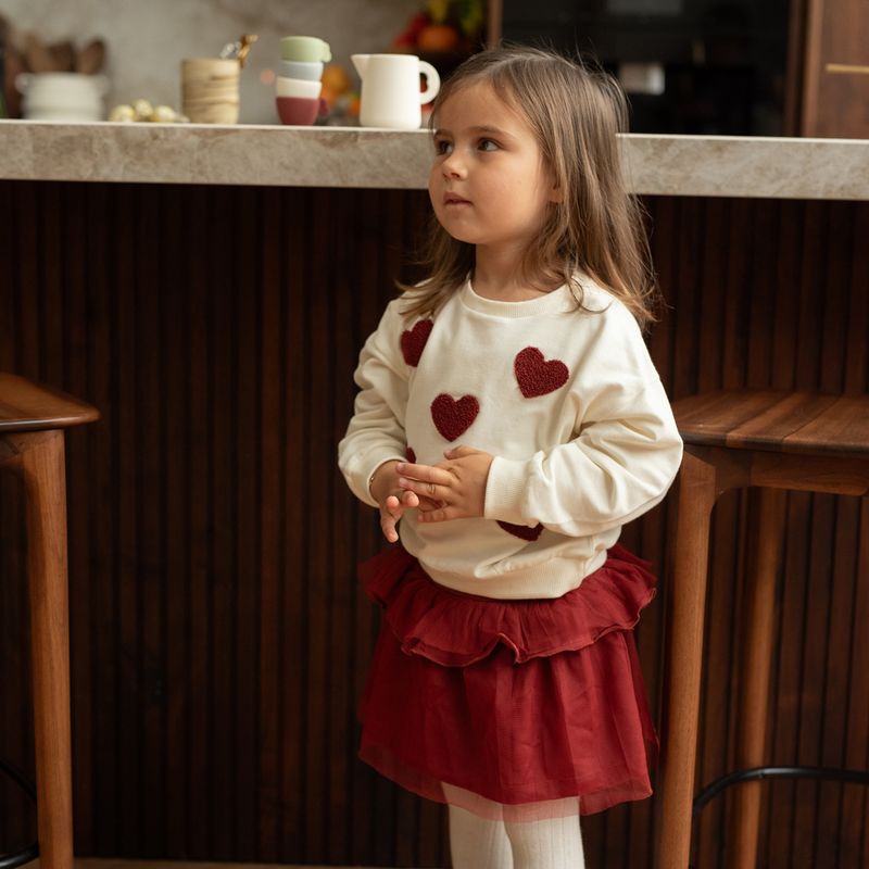 Dirkje Meisjes Tule Rok - Bordeaux Rood