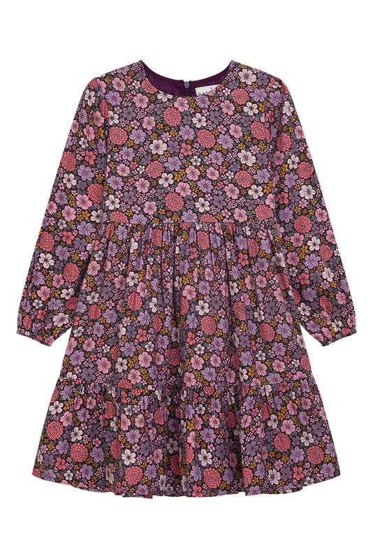 Danamade Hanne Meisjesjurk met Bloemen – Bordeaux