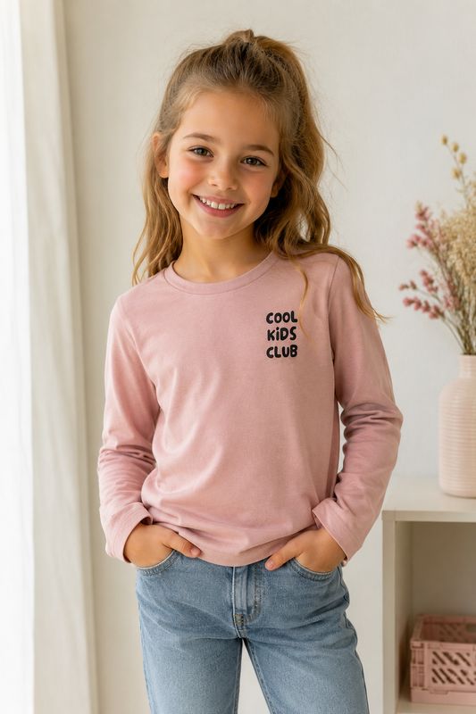 Danamade Lara Meisjes Longsleeve Cool Kids Club – Dusty Rose