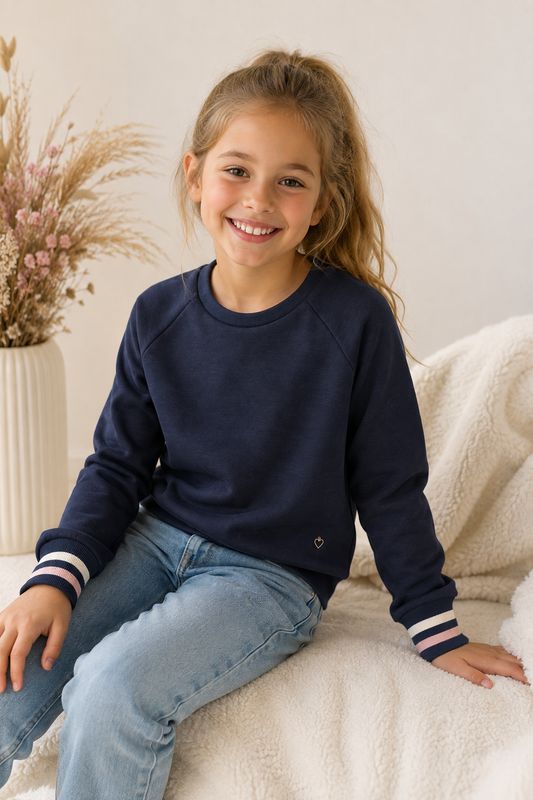 Danamade Brenda Meisjes Sweater Navy Blauw