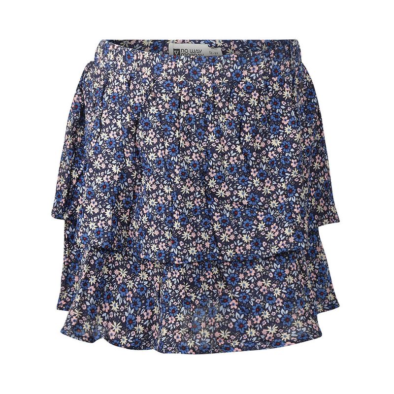 No Way Monday Meisjes Rok met Bloemenprint – Donkerblauw