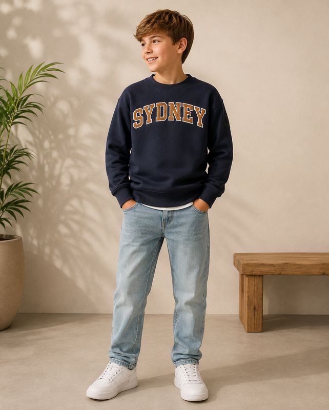 No Way Monday Jongens Sweater Sydney Navy – Casual Look