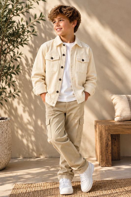 No Way Monday Jongens Overshirt Tofu – Trendy Riblook