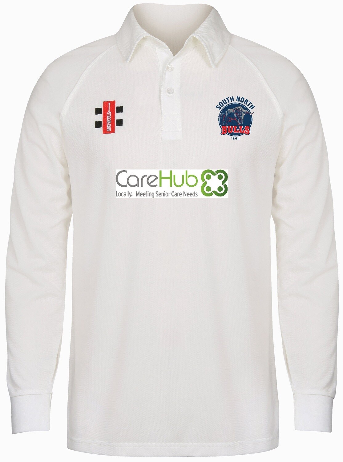South North Bulls Matrix Long Sleeve Cricket Shirt Junior Section