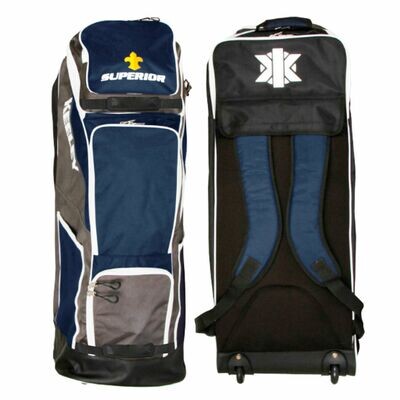 2024 Keeley Superior Navy Wheelie Cricket Kit Bag Size 94 x 35.5 x 38cm