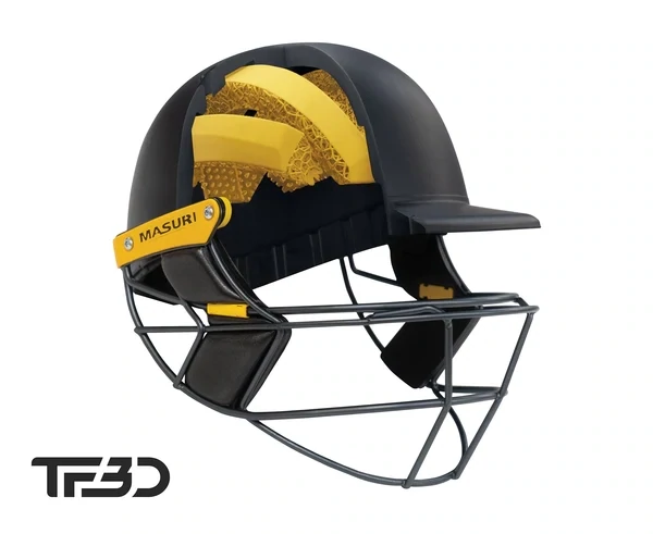 2024 Masuri TF3D E Line Navy Cricket Helmet Steel Grill