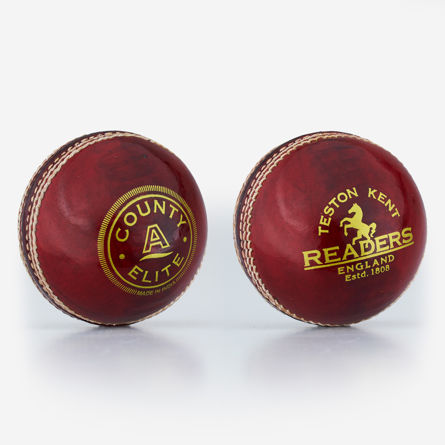 Readers County Elite Red Leather Cricket Ball
