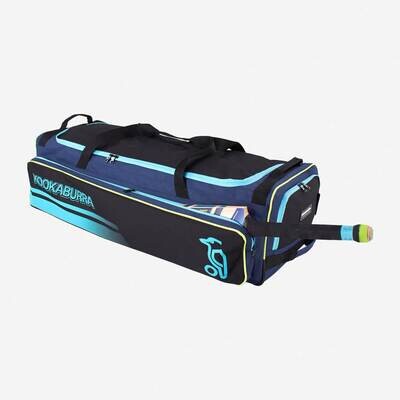 2024 Kookaburra Cricket 4500 Navy Aqua Wheelie Bag Size – 92 x 33 x 28cm