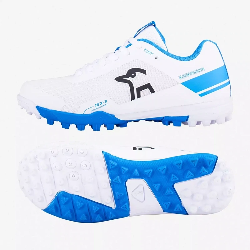 2024 Kookaburra KC 5.0 Rubber White/Royal Junior Cricket Shoes