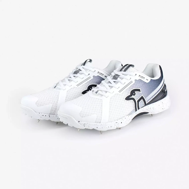 2024 Kookaburra KC 2.0 Spike White/Black  Adult Cricket Shoes