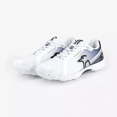 2024 Kookaburra KC 2.0 Spike White/Black Adult Cricket Shoes