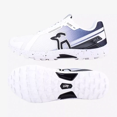2024 Kookaburra KC 2.0 Rubber White/Black Junior Cricket Shoes