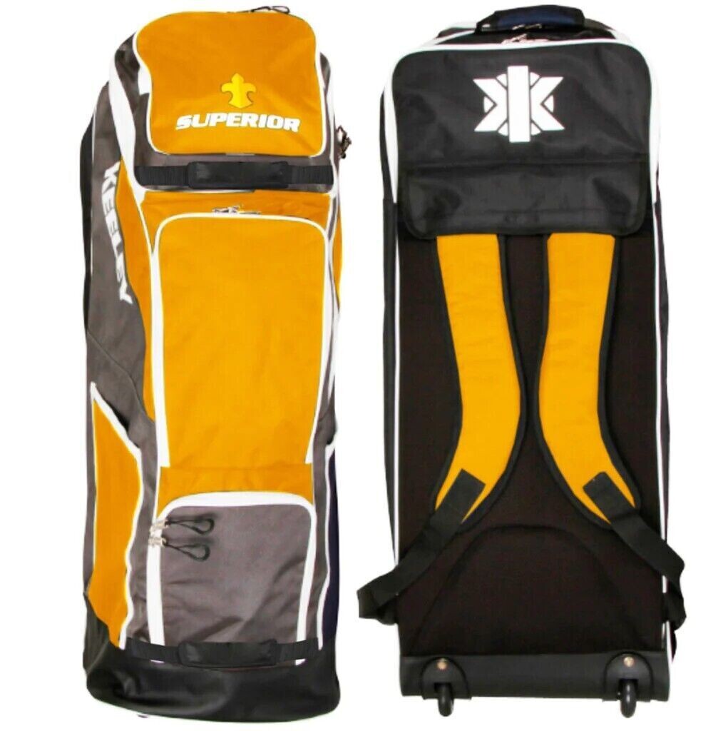 2024 Keeley Superior Yellow Wheelie Cricket Kit Bag Size 94 x 35.5 x 38cm